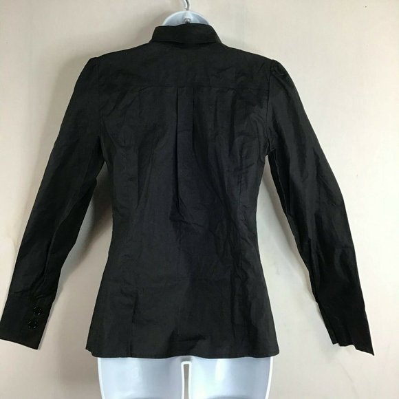 ANNARITA N Women's Black Classic Long Sleeve Button Up Casual Shirt Size 6 - Picture 5 of 11